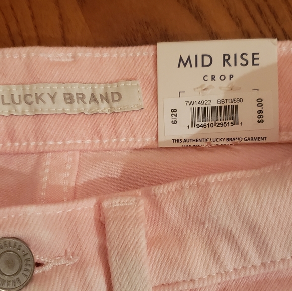 Lucky Brand pink tie-dye mid rise crop jeans, size 6 - NEW - Picture 5 of 7